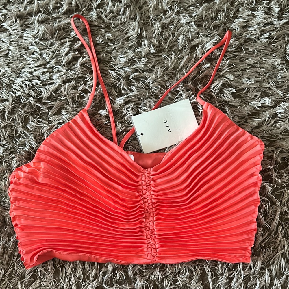 A.L.C. Ari Pleated Crop Top